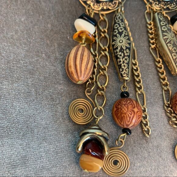 BOHEMIAN hippie gypsie style beaded chandelier dangling earrings - Picture 4 of 10